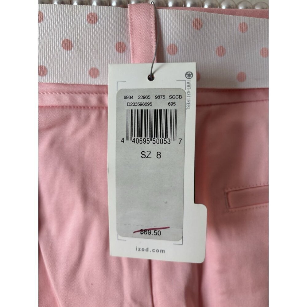 NWT Izod Golf Womens Size 8 Pink Golf Skirt Skort Polka Dot Belt - Picture 7 of 8